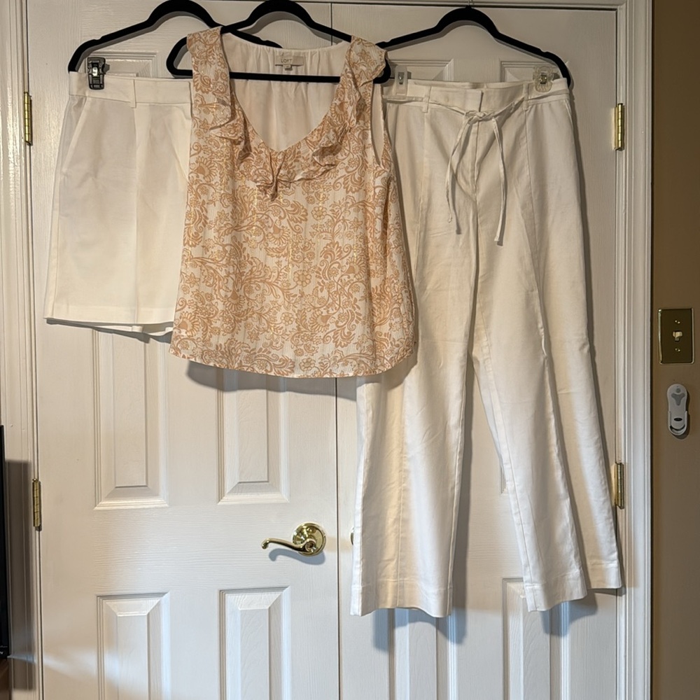 LOFT Outfit. Shorts, top, and Pants. Size 12 and top L